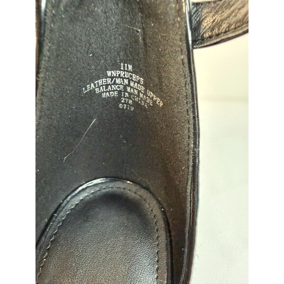 Nine West Pruce Womens Size 11 Black Patent Zebra Open Toe Block Heel Shoe Dress - Picture 11 of 11